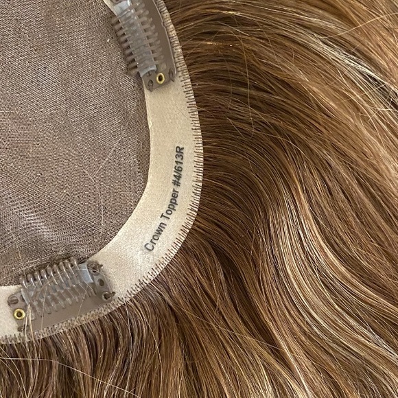 HUMAN HAIR Topper NEW WOT 100% Remy hair! Hidden Crown Brand Rooted Dark Blonde - Picture 11 of 16